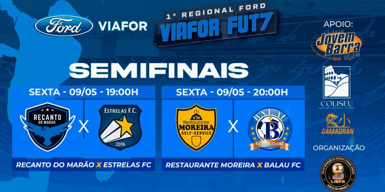 Semifinais do 1º Regional Ford Viafor Fut7 acontecem nesta sexta (09/05) Semifinais do 1º Regional Ford Viafor Fut7 acontecem nesta sexta (09/05)